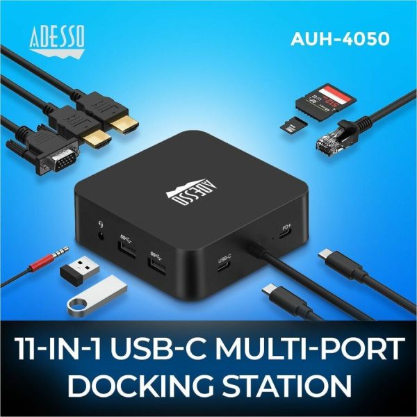Adesso 11 in USB-C Multiport Docking Station(TAA Compliant) - Image 6