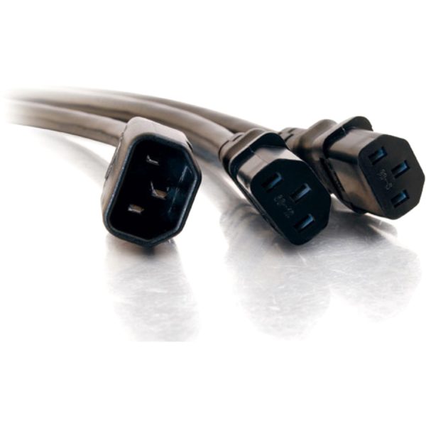 C2G 6ft 1-to-2 Power Cord Splitter - 16 AWG - IEC320C14 to IEC320C13 (2) - Image 3