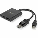 StarTech.com Dual-Monitor DisplayPort 1.2 Splitter, DisplayPort to 2x DP Multi-Monitor Adapter, Dual 4K 30Hz Computer MST Hub, Windows