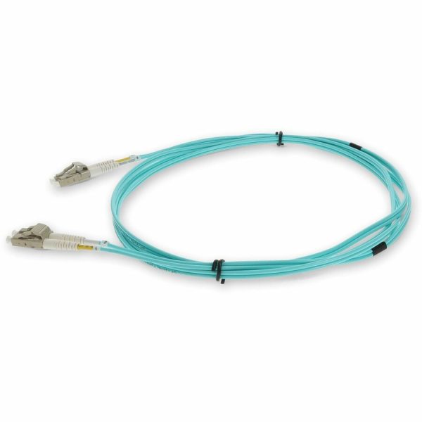 AddOn 0.3m LC (Male) to LC (Male) Aqua OM4 Duplex Fiber OFNR (Riser-Rated) Patch Cable - Image 2