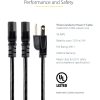 StarTech.com 10ft (3m) Computer Power Y Cord, NEMA 5-15P to C13, 10A 125V, 18AWG, Black Replacement PC Power Cord, TV/Monitor Power Cable - Image 9