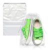 PUREVACY Clear Drawstring Bags 8  x 10  Pack of 100 Travel Shoe Bags for Packing Shipping Storage 2 mil Waterproof Clear Plastic Bag with Double Cotton Drawstrings Odorless Shoe Dust Bags