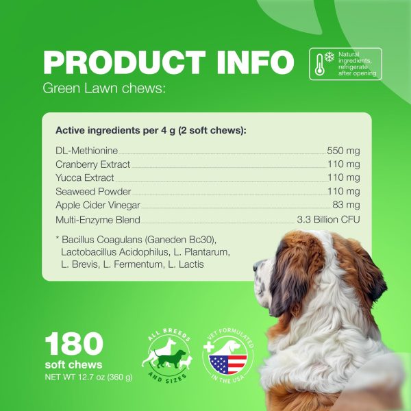 Grass Burn Spot Chews for Dogs   Dog Urine Neutralizer for Lawn   Grass Savers for Dog Urine   Dog Pee Lawn Spot Saver Caused by Dog Urine   Grass Treatment Rocks   Probiotics Enzymes & Multivitamins - Image 7