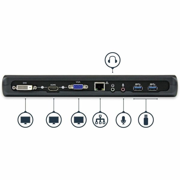 StarTech.com USB 3.0 Docking Station - Compatible with Windows / macOS - Supports Dual Displays - HDMI and DVI - DVI to VGA Adapter Included - USB3SDOCKHD - Image 5