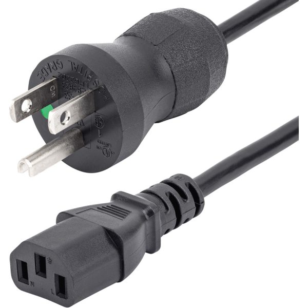 StarTech.com 10ft (3m) Hospital Grade Power Cord, 18AWG, NEMA 5-15P to C13, 10A 125V, Green Dot Medical Power Cable, Monitor Power Cable - Image 6