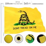 Gadsden (Dont Tread On Me) Flag 220GSM Embroidered Spun Polyester 3x5 Ft