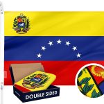 G128 Venezuela 7 Stars Venezuelan Flag | 3x5 Ft | Double ToughWeave Series Double Sided Embroidered 210D Poly | Country Flag, Embroidered Design, Indoor/Outdoor, Brass Grommets, Heavy Duty, 2-ply