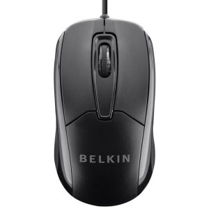 Belkin F5M010qBLK Wired USB Ergonomic Mouse with 4.9-Ft. Cord, Black