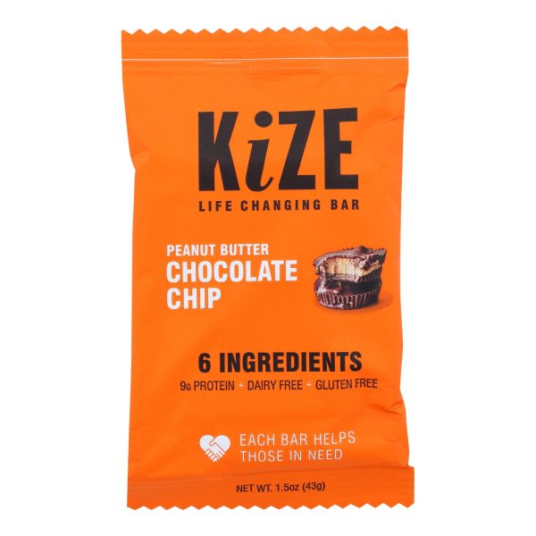 Kize Concepts - Energy Bar Raw Peanut Butter Chocolate Chip - Case of 10-1.5oz - Image 2