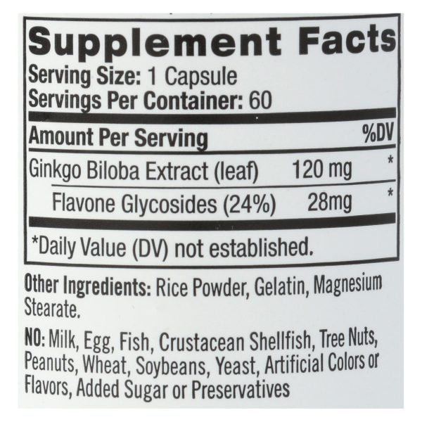 Natrol Ginkgo Biloba - 120 mg - 60 Capsules - Image 2