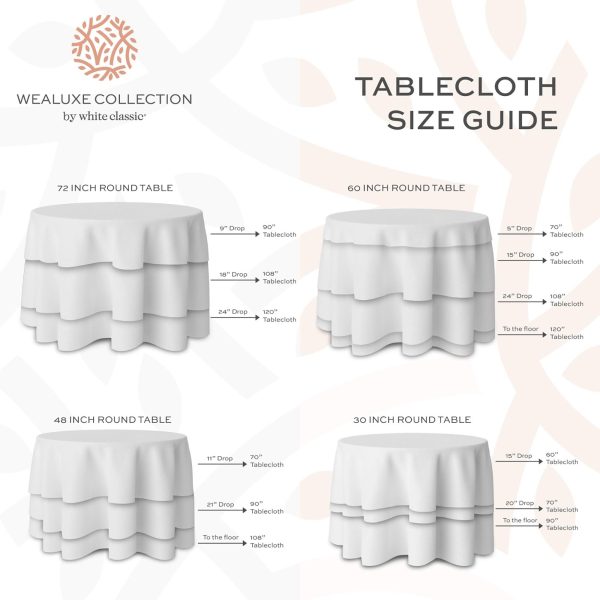 [2 Pack] 120  Round Premium Tablecloths for Wedding | Banquet | Restaurant | 200 GSM Washable Fabric Table Cloth | White - Image 2