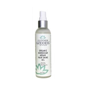 GLIMMER GODDESS Organic Hair Shine Spray with Moroccan Argan Oil 4 oz