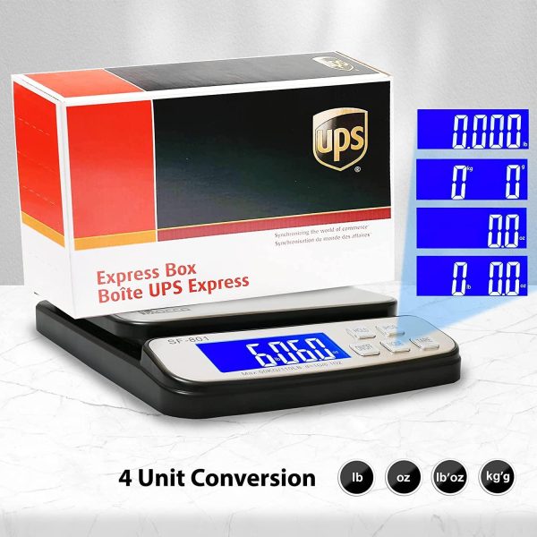 110 LB 50KG Digital Postal Scale, MOCCO Heavy Duty Stainless Steel Multifunctional Shipping Scale 0.1oz   1g Accuracy with Tare Hold and Counting Function for UPS USPS Floor Bench Office Weight - Image 2