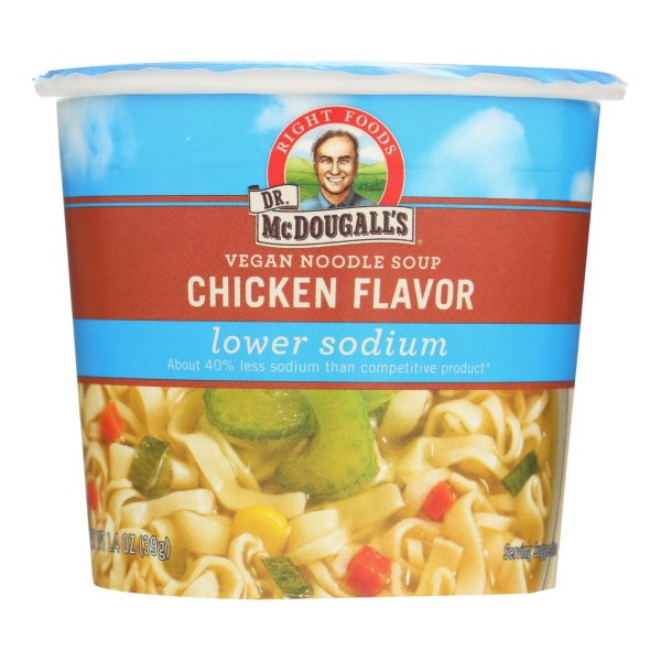 Dr. McDougall's Vegan Noodle Lower Sodium Soup Cup - Chicken - Case of 6 - 1.4 oz. - Image 3