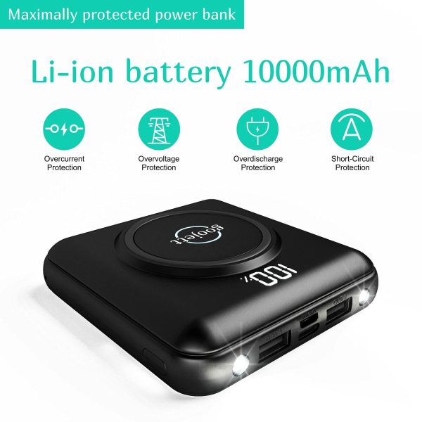 2 Pack Wireless Portable Charger Power Bank 10000mAh Portable Phone ChargeriPhone Charger with Built in 4 Cable USB C Wireless Charging External Battery Pack Backup Compatible with iPhoneSamsung. - Image 4