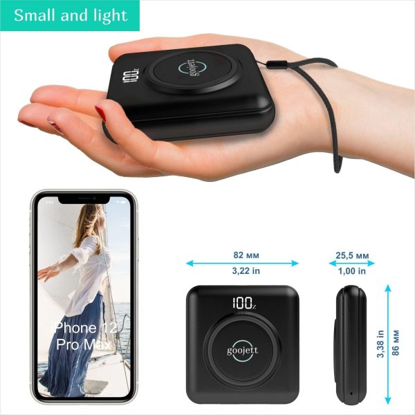 2 Pack Wireless Portable Charger Power Bank 10000mAh Portable Phone ChargeriPhone Charger with Built in 4 Cable USB C Wireless Charging External Battery Pack Backup Compatible with iPhoneSamsung. - Image 5