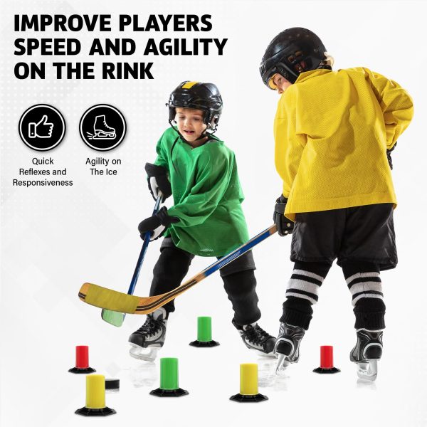 Drill Cones   Lightweight Stickhandling Training Tool   Hockey Training Equipment for Puck Control Reaction Time and Coordination   Portable Durable and Adjustable - Image 3
