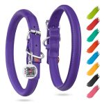 Ultra Soft Rolled Leather Dog Collar for Small Dogs   Soft Padded Dog Collars for Medium Dogs   Puppy Collars for Large Breed Dogs   Male and Female Dog Collar