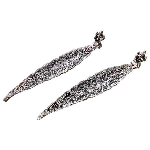 The Fine Living Co. Elegant Silver Incense Burner Holder Set of 2   Perfect for Relaxation Meditation Home Fragrance Aromatherapy Yoga Zen Atmosphere Home Decor