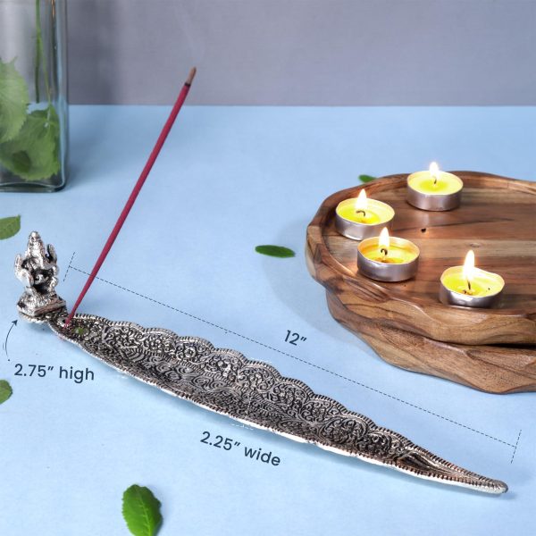 The Fine Living Co. Elegant Silver Incense Burner Holder Set of 2   Perfect for Relaxation Meditation Home Fragrance Aromatherapy Yoga Zen Atmosphere Home Decor - Image 2
