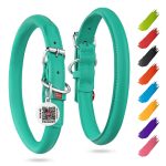 WAUDOG Ultra Soft Rolled Leather Dog Collar for Small Dogs   Soft Padded Dog Collars for Medium Dogs   Puppy Collars for Large Breed Dogs   Male and Female Dog Collar