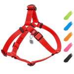 Waterproof Dog Harness   Adjustable Dog Harness for Large Dogs Small and Medium Dogs   Heavy Duty Dog Harness with Durable Metal Clasp and QR Dog Tag   Boy & Girl Dog Harness   Red (20 32in)