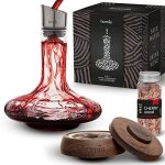 2in1 Decanter Set  Wooden Smoker  Wine Aerator  60 fl oz Glass Decanter  Scotch Bourbon Red Wine Handmade Decanter Set  Gift for Men (Torch not included)