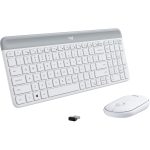 Logitech MK470 Slim Wireless Keyboard and Mouse Combo - Modern Compact Layout, Ultra Quiet - Off White