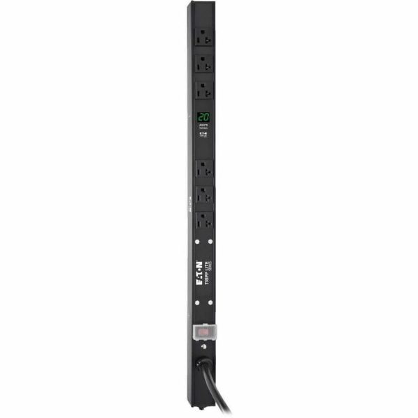 Eaton Tripp Lite Series 2kW Single-Phase Local Metered PDU, 100-127V Outlets (6 5-15/20R), L5-20P/5-20P adapter, 0U Vertical, 24-in. - Image 2