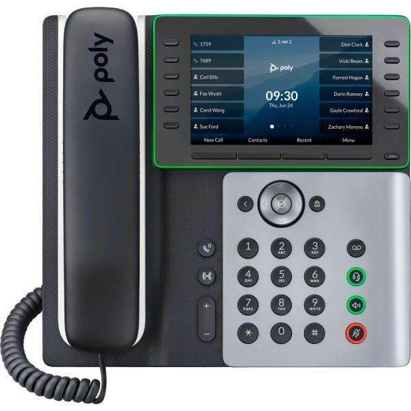 Poly Edge E500 IP Phone - Corded - Corded - Desktop, Wall Mountable - Black - Image 3