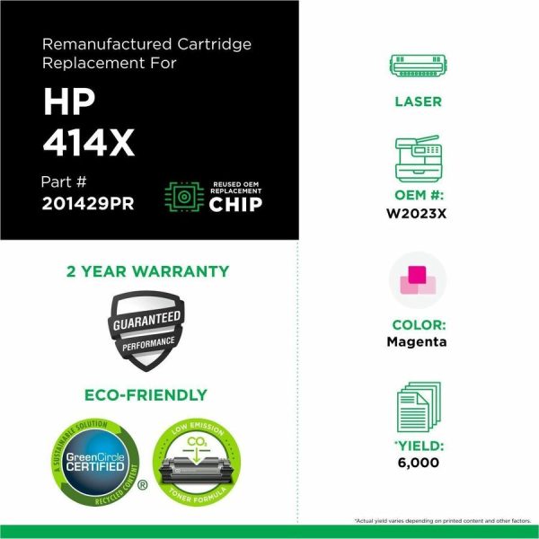 Clover Imaging Remanufactured High Yield Magenta Toner Cartridge (Reused OEM Chip) for HP 414X (W2023X) - Image 3