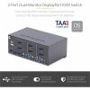 StarTech.com 2-Port Dual-Monitor DisplayPort KVM Switch, 4K 60Hz, 2x USB 5Gbps Ports, Hotkey/Push-Button Switching, TAA Compliant - Image 2