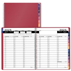 2025 Appointment Book & Planner   6.5 x 8.5 inches Large Tabbed Daily Hourly Weekly Planner Calendar & Schedule Book 30 Minute time Slots Business & Personal Planner Jan 2025  Dec 2025  Maroon