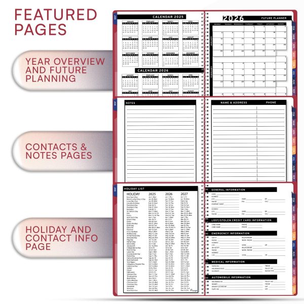 2025 Appointment Book & Planner   6.5 x 8.5 inches Large Tabbed Daily Hourly Weekly Planner Calendar & Schedule Book 30 Minute time Slots Business & Personal Planner Jan 2025  Dec 2025  Maroon - Image 5