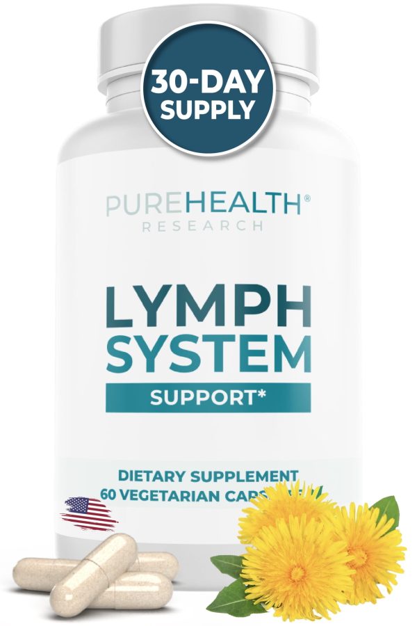 PureHealth Research Lymph System Support Supplement; Lymphatic Drainage Supplement with Dandelion