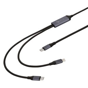 HELIX ETHC2PDB 100-Watt 2-in-1 USB-C to DUAL USB-C Charge and Sync Cable, 4.5 Ft.