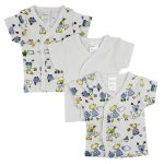 White Side Snap Short Sleeve Shirt - 3 Pack Cs_0201