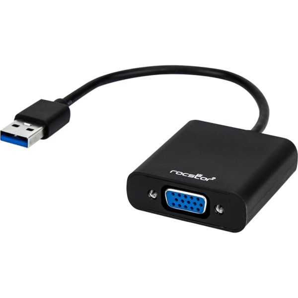 Rocstor Premium USB to VGA Adapter - USB 3.0 to VGA External USB Video Graphics Adapter for PC - Resolutions up to 1920x1200 1080p- 1x USB 3.0 Type A Male, 1 x VGA Female - 6" - Black - Compatible with PC USB GRAPHICS CARD ADAPTER - Image 5