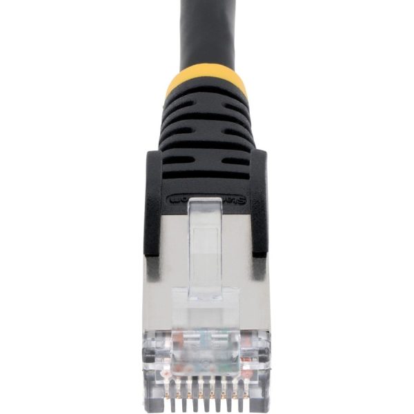 StarTech.com 15ft CAT6a Ethernet Cable, Black Low Smoke Zero Halogen (LSZH) 10 GbE 100W PoE S/FTP Snagless RJ-45 Network Patch Cord - Image 4