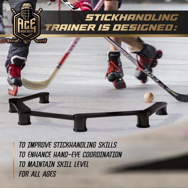 ACE HOCKEY Lightweight Stickhandling Training Aid   Snake Equipment for Puck Control Street Hockey Training Reaction Time and Coordination Durable Portable and Adjustable - Image 2