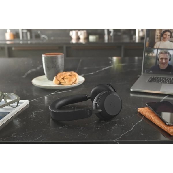 Jabra Evolve2 75 Wireless On-ear Stereo Headset - USB-C - For MS Teams - Black - Binaural - Ear-cup - 3000 cm - Bluetooth - 20 Hz to 20 kHz - MEMS Technology Microphone - Noise Cancelling - Image 9