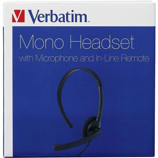 Verbatim Mono Headset with Microphone and In-Line Remote - Image 5