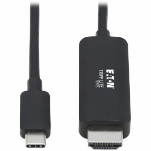 Eaton Tripp Lite Series USB-C to HDMI Adapter Cable (M/M), 4K, 4:4:4, Thunderbolt 3 Compatible, Black, 6 ft. (1.8 m)