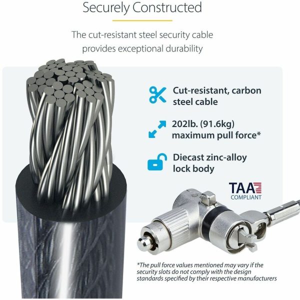 StarTech.com 25-Pack Universal Laptop Lock 6.6ft, Serialized Combo Security Cable For Notebook, Compatible w/Noble Wedge®/Nano/K-Slot - Image 7