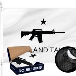 G128 Come and Take It Flag (Rifle Flag) | 3x5 feet | Double Sided Embroidered 210D Indoor/Outdoor, Vibrant Colors, Brass Grommets, Heavy Duty Polyester, 3-ply