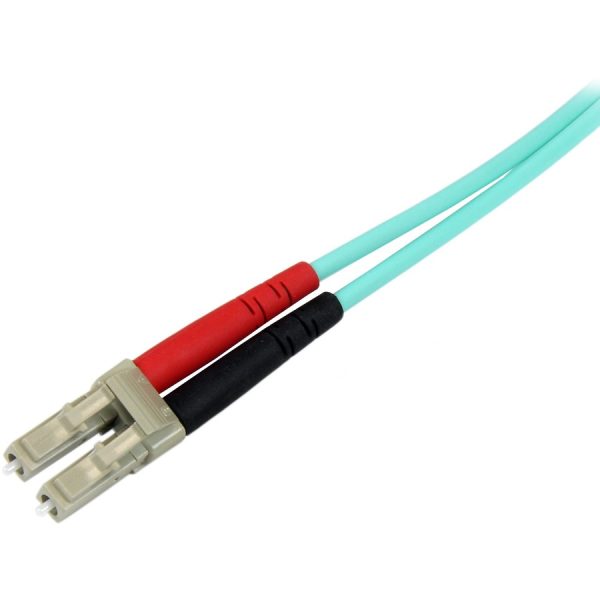 StarTech.com 10m (30ft) LC/UPC to LC/UPC OM3 Multimode Fiber Optic Cable, Full Duplex 50/125 Zipcord, 100G, LSZH Fiber Jumper Cord - Image 3