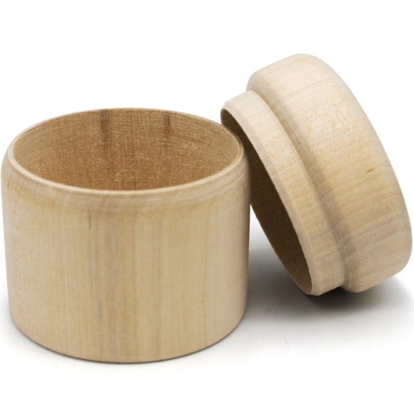 Unpainted Wooden Round Boxes with Lids   Set of 10 Mini Wood Craft Boxes   DIY Storage Containers for Crafts   Unfinished Blank Trinket Wood Boxes Size 2x2 Inch - Image 8