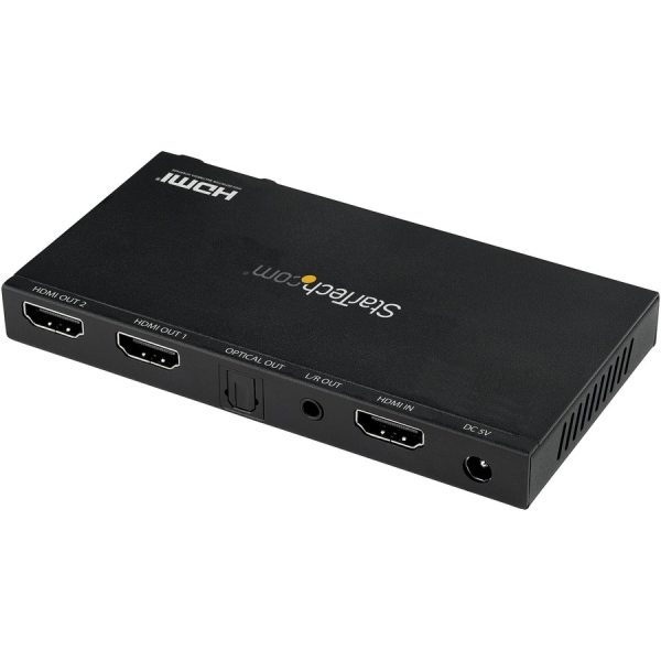 StarTech.com 2-Port HDMI Splitter (1x2), 4K 60Hz UHD HDMI 2.0 Audio Video Splitter w/ Scaler and Audio Extractor, EDID Copy, TV/Projector - Image 4