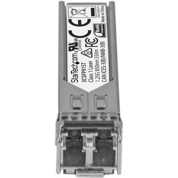 StarTech.com HPE 3CSFP91 Compatible SFP Module - 1000BASE-SX - 1GE Gigabit Ethernet SFP 1GbE Multi Mode Fiber Optic Transceiver - 550m DDM - Image 2