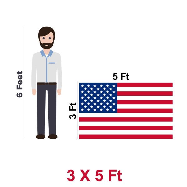 MULTI PACK: American Flag 210D Embroidered Polyester 3x5 Ft  - 20 PACK - Image 6